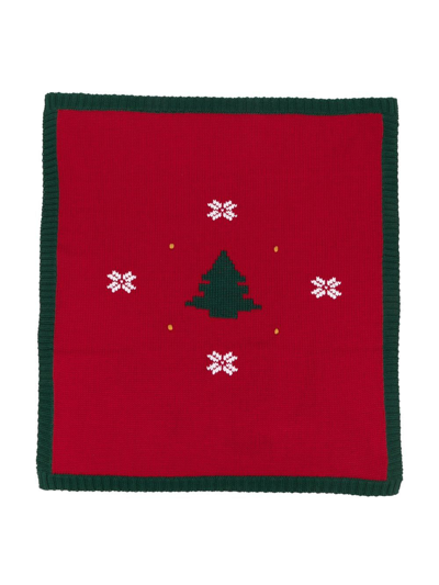 La Stupenderia Tree Cashmere-knit Blanket In Red