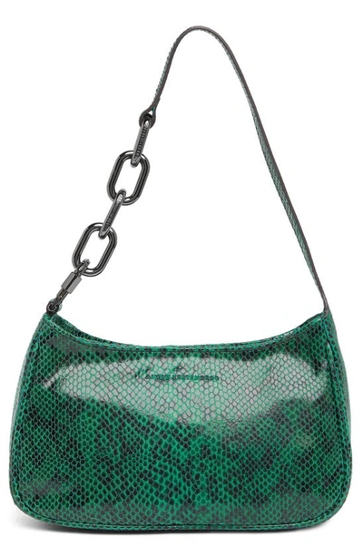 Aimee Kestenberg Novelty All My Heart Snakeskin Embossed Chain Shoulder Bag In Emerald Snake