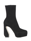 Si Rossi Stretch Suede Heel Ankle Boots In Black