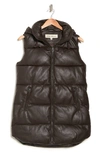 Sebby Quilted Puffer Vest In Brown
