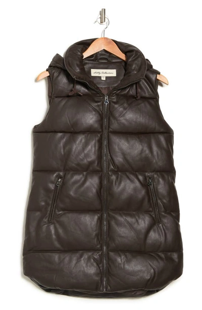 Sebby Quilted Puffer Vest In Brown
