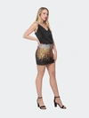 Anna-kaci Sequin Stretchy Party Mini Skirt In Yellow