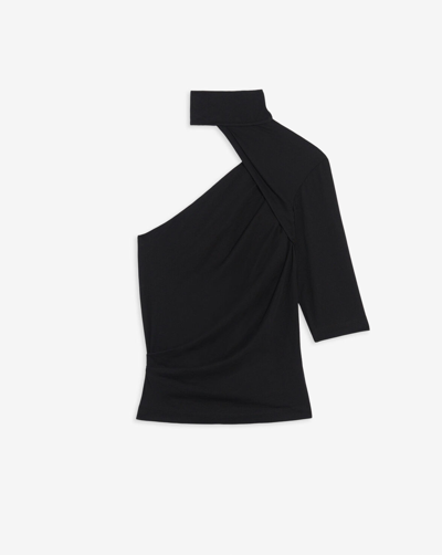 Iro Astree Asymmetrical T-shirt In Black