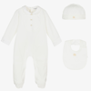 Dolce & Gabbana Cotton Button-detail Babygrow Set In Ivory