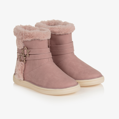 Mayoral Kids' Girls Pink Star Buckle Boots