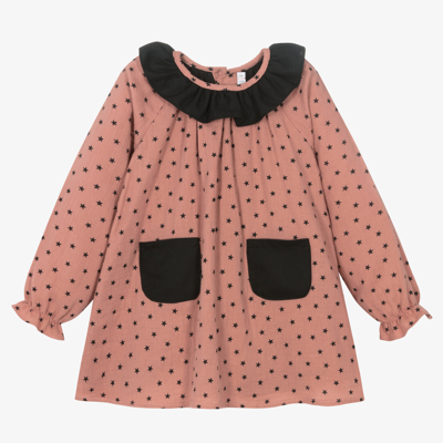 Paloma De La O Babies'  Girls Pink Stars Cotton Dress