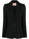 Twinset Black Wool Blend Single-breasted Jacket In Nero