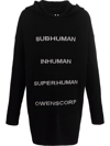RICK OWENS TOMMY KNITTED-TEXT HOODIE