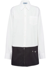 Prada Two-tone Panelled Shirtdress In White