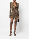 Alexandre Vauthier Ruched Leopard-print Stretch-jersey Mini Dress In Multicolour