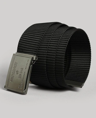 Superdry Unisex Essential Fabric Logo Belt Black