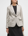 THEORY GRID CUTAWAY RIDING BLAZER