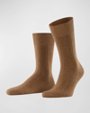 Falke Men's Llasa Solid Ribbed Socks In Humus