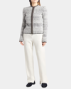 Giorgio Armani Metallic Knit Jacquard Zip Jacket In Grey