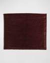 Abas Men's Lizard Leather Bifold Wallet In Bordeaux