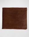 Abas Men's Lizard Leather Bifold Wallet In Cognac