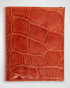 Abas Men's Glazed Alligator Compact Wallet; Monogram Available In Orange