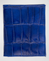 Abas Men's Glazed Alligator Leather Bifold Wallet In Electric Blue