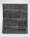 Abas Men's Glazed Alligator Compact Wallet; Monogram Available In Brilliant Red