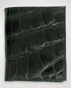 Abas Men's Glazed Alligator Leather Bifold Wallet In Hunter Green
