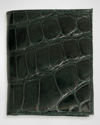 Abas Men's Glazed Alligator Compact Wallet; Monogram Available In Hunter Green