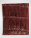 Abas Men's Glazed Alligator Compact Wallet; Monogram Available In Bordeaux