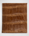 Abas Men's Glazed Alligator Leather Bifold Wallet In Cognac