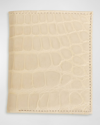 Abas Men's Glazed Alligator Compact Wallet; Monogram Available In Ivory