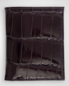 Abas Men's Glazed Alligator Compact Wallet; Monogram Available In Plum