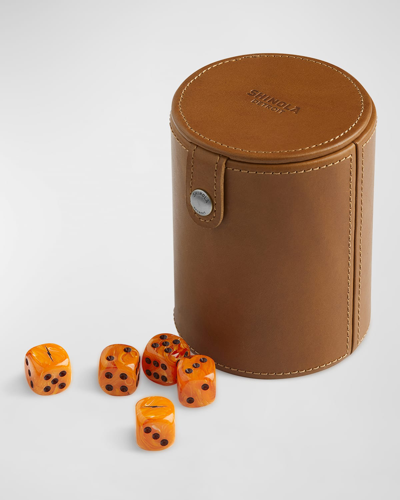 Shinola Unisex Leather Dice Cup W/ Dice