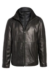 Marc New York Hartz Leather Jacket With Quilted Bib In Black