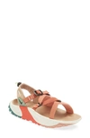 Nike Oneonta Sandal In Brown/ Black/ Crimson/ Yellow