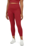 Spanx Booty Boost Active High Waist 7/8 Leggings In Rich Red