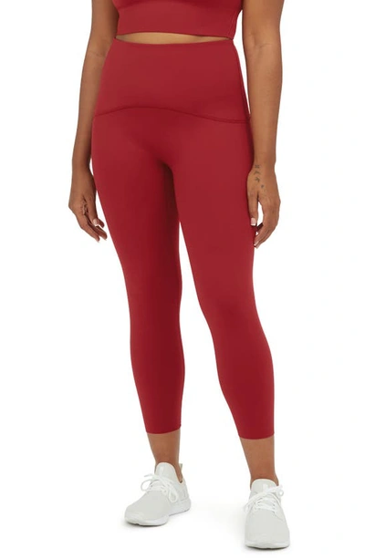 Spanx Booty Boost Active High Waist 7/8 Leggings In Rich Red