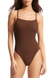 Seafolly Sea Dive Scoop Neck One-piece Swimsuit In Tiramisu