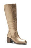 Free People Essential Knee High Boot In Metallic Gold