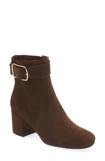 La Canadienne Jesse Waterproof Suede Buckle Ankle Boots In Brunette