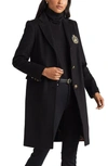 Lauren Ralph Lauren Crest-patch Wool-blend Coat In Black | ModeSens
