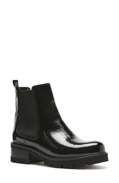 La Canadienne Cosner Waterproof Chelsea Boot In Black Crinkle Patent