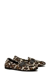 Tory Burch Logo Leopard Velvet Jacquard Ballet Loafers