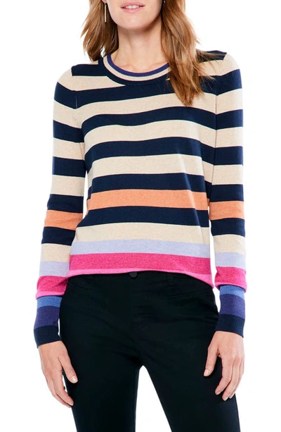 Nic + Zoe Jewel Stripe Vital Cotton Blend Sweater In Nocolor