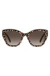 Kate Spade Yolanda 51mm Polarized Gradient Cat Eye Sunglasses In Black / Grey Shaded