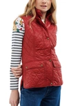 Barbour Cavalry Fleece-lined Quilted Vest In Dk Red