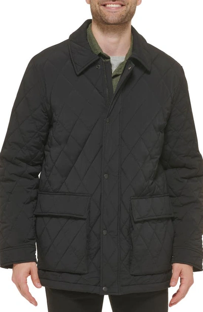 Cole Haan Diamond Quiltted Jacket In Black