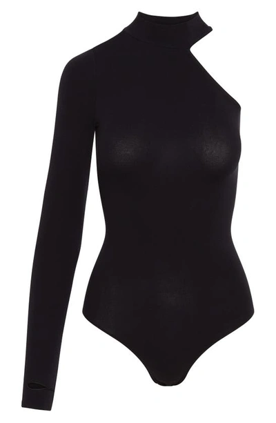 Commando One-sleeve Turtleneck Bodysuit In Black