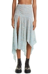 Collina Strada Pansy Handkerchief Midi Skirt In Sky Blue