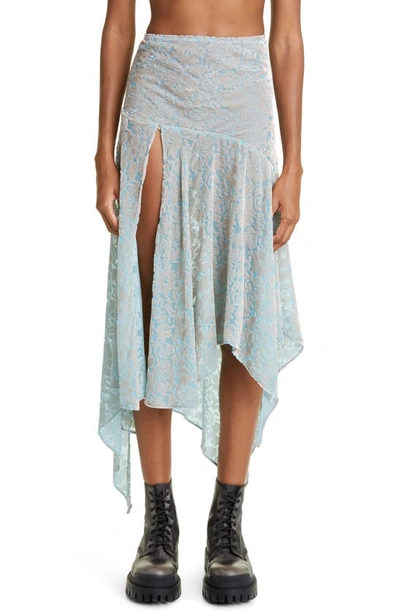 Collina Strada Pansy Handkerchief Midi Skirt In Sky Blue