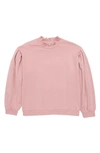 Open Edit Kids' Puff Sleeve Organic Cotton Pullover In Pink Zephyr