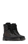 Sorel Lennox Faux Fur Trim Lace-up Boot In Jet Black