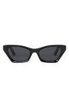 Dior Beveled Acetate Butterfly Sunglasses In Black/gray Solid
